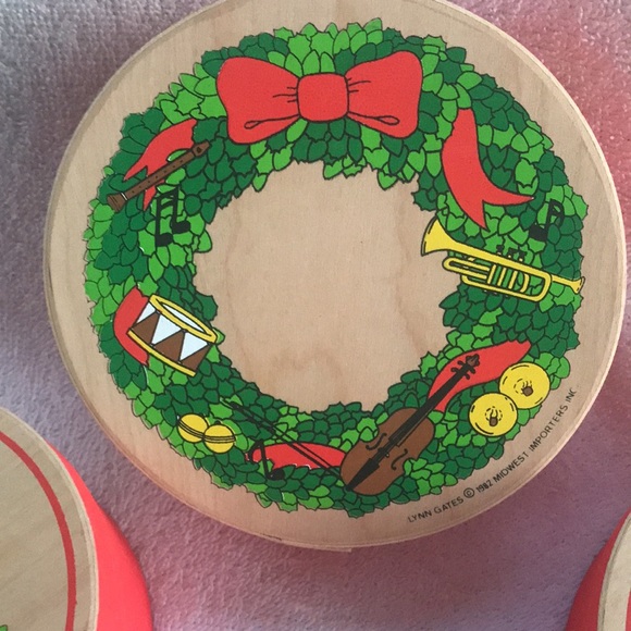 5 Christmas Wood Boxes 1982 Lynn Gates Midwest Importers of Cannon Falls - Picture 2 of 7